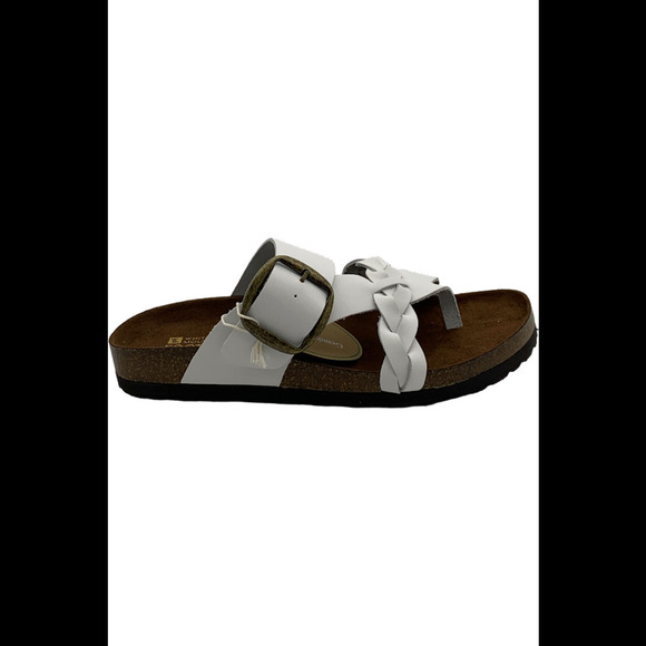 White Mountain Shoes - White Mountain Buckle Slide Sandals Heartfelt White - Medium